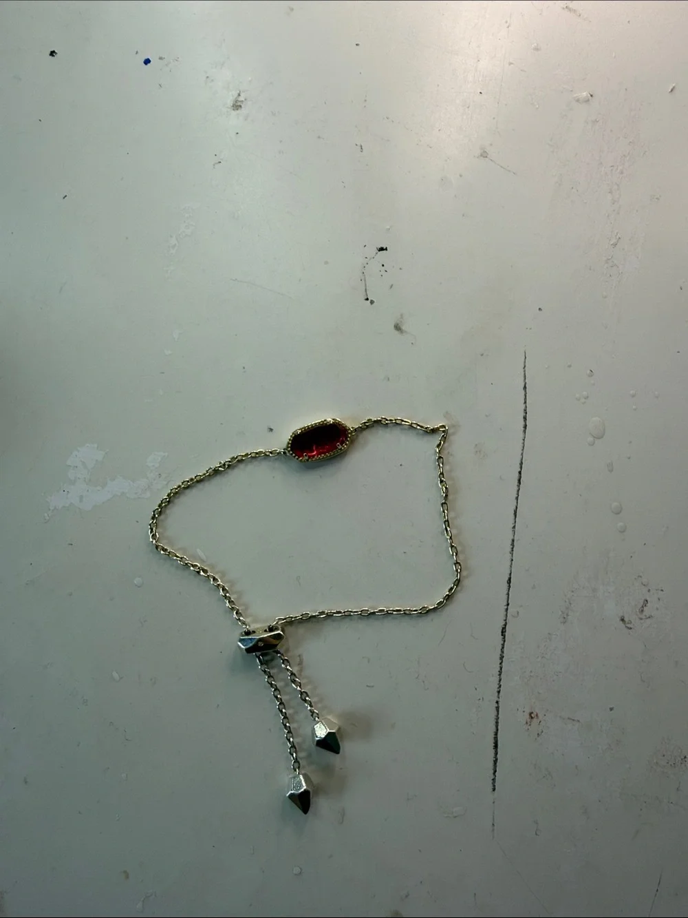 Kendra Scott adjustable ruby and white gold bracelet